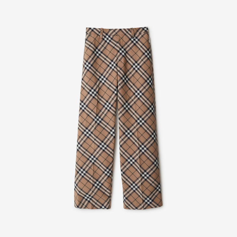 Check Wool Blend Tailored Trousers 1