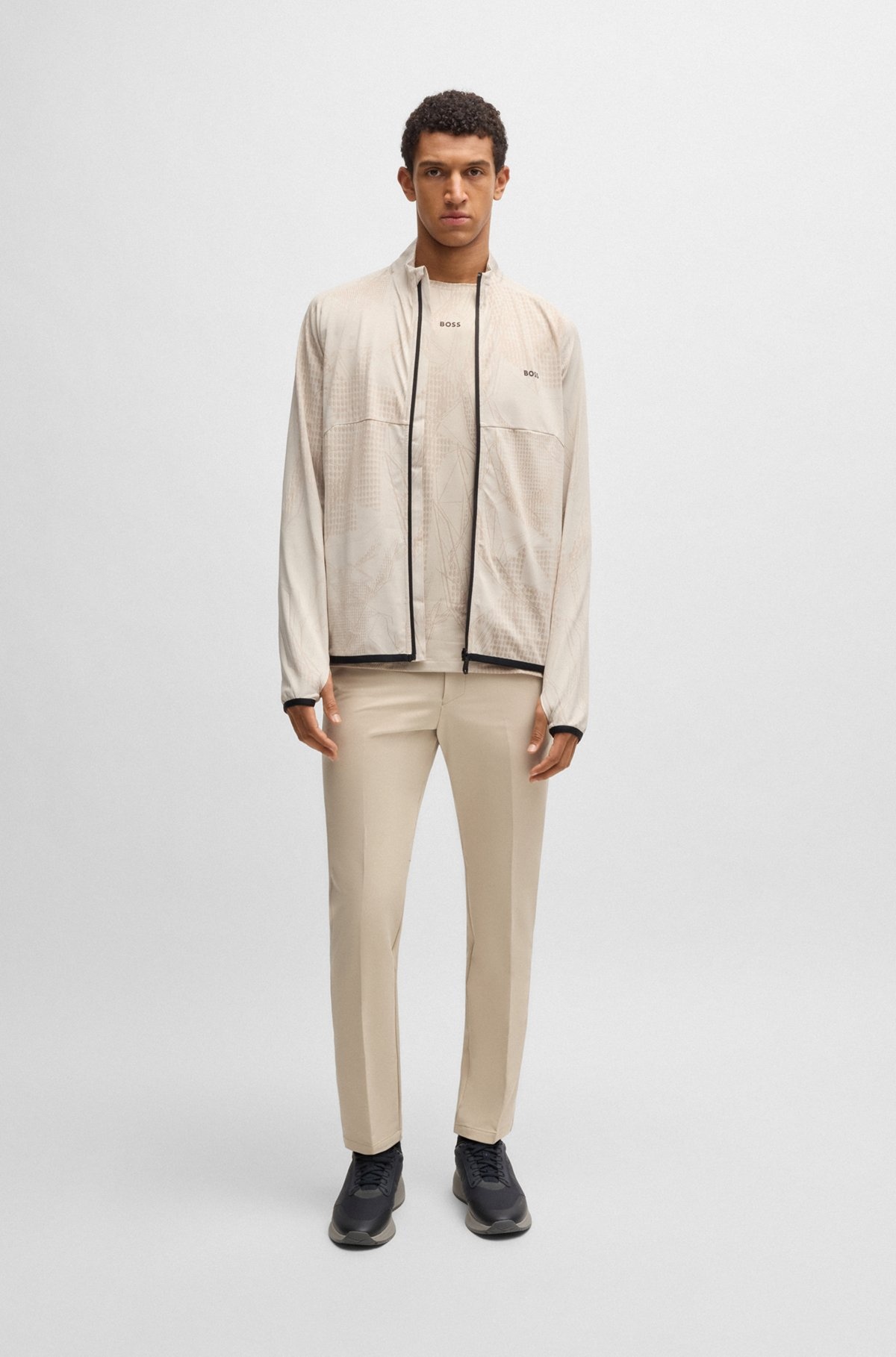 SLIM-FIT PANTS IN WATER-REPELLENT STRETCH FABRIC - 3