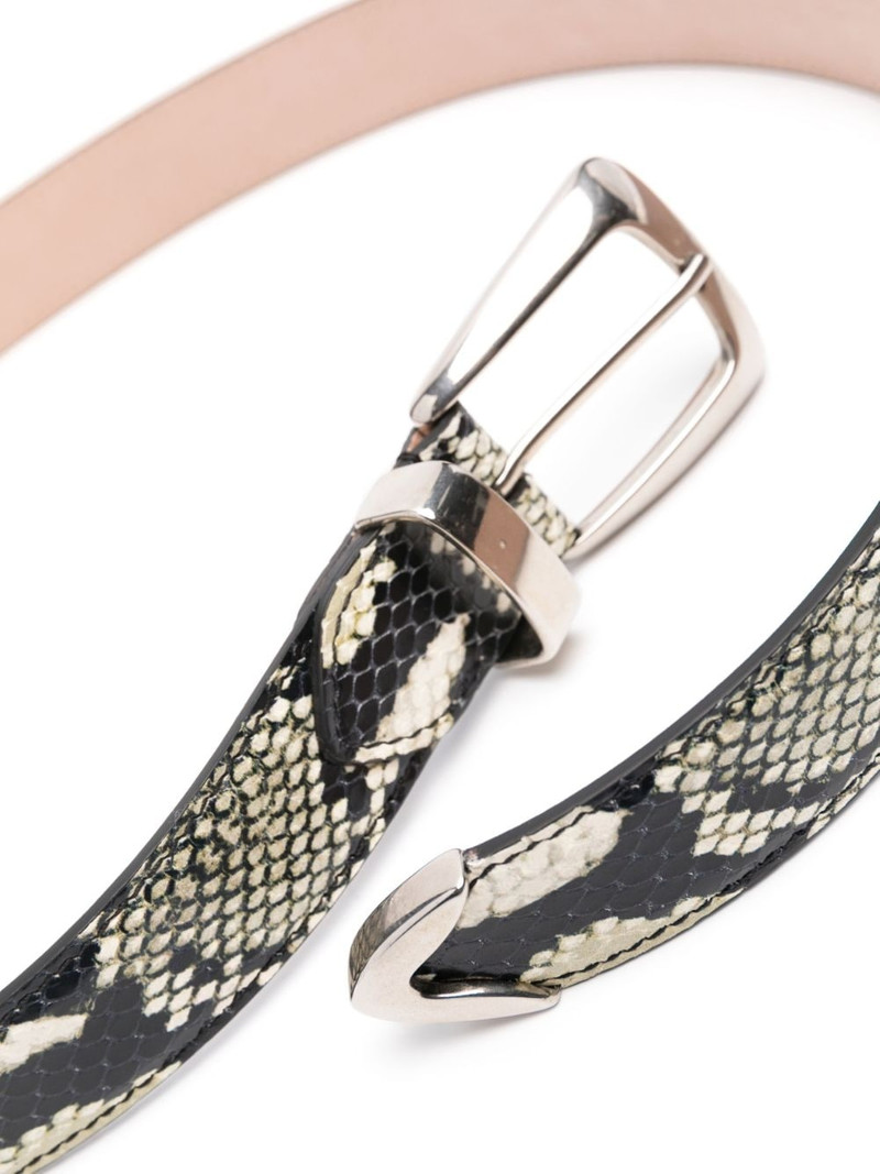 KHAITE Benny snakeskin-effect belt outlook