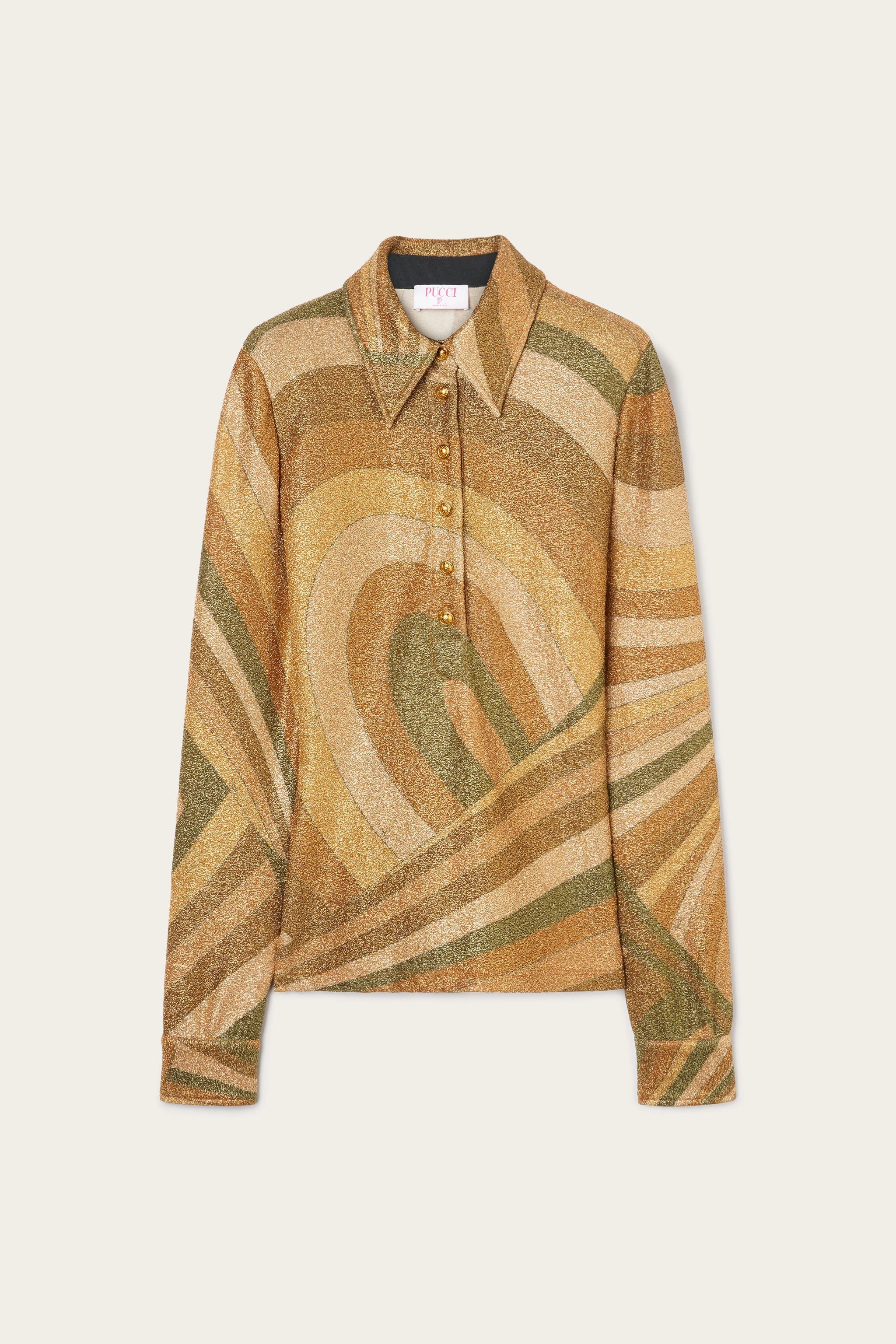 IRIDE PRINT LAMÉ JERSEY TOP - 1