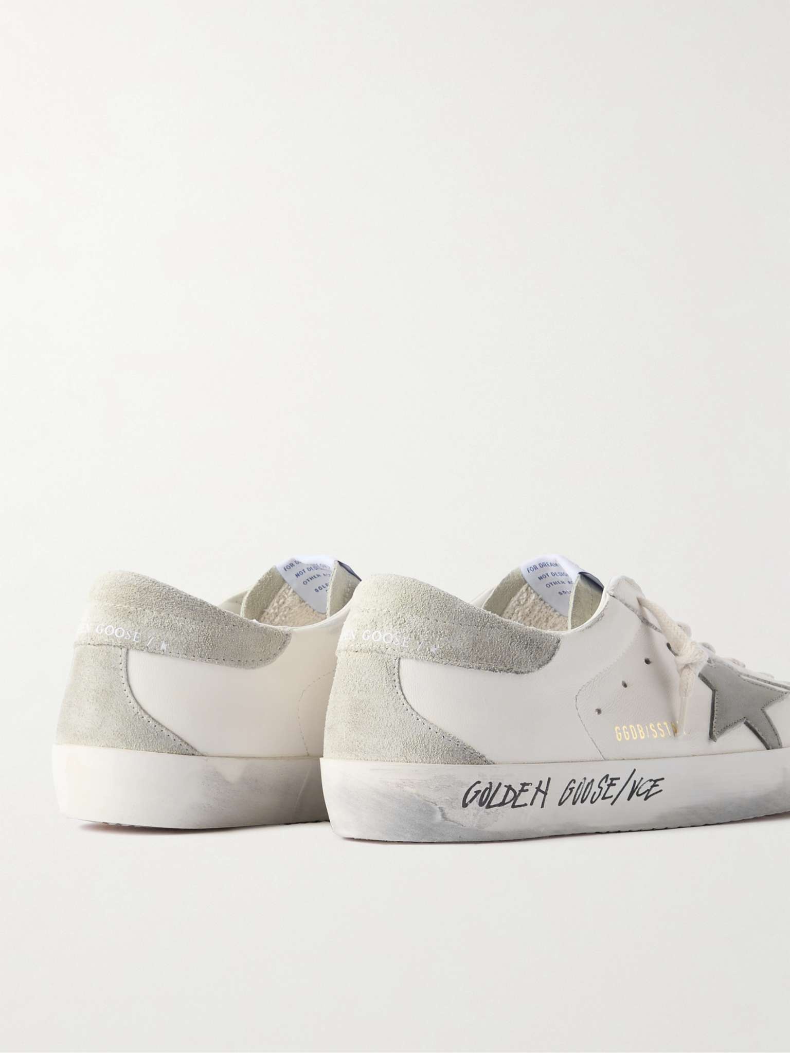 Super-Star Distressed Printed Suede-Trimmed Leather Sneakers - 5