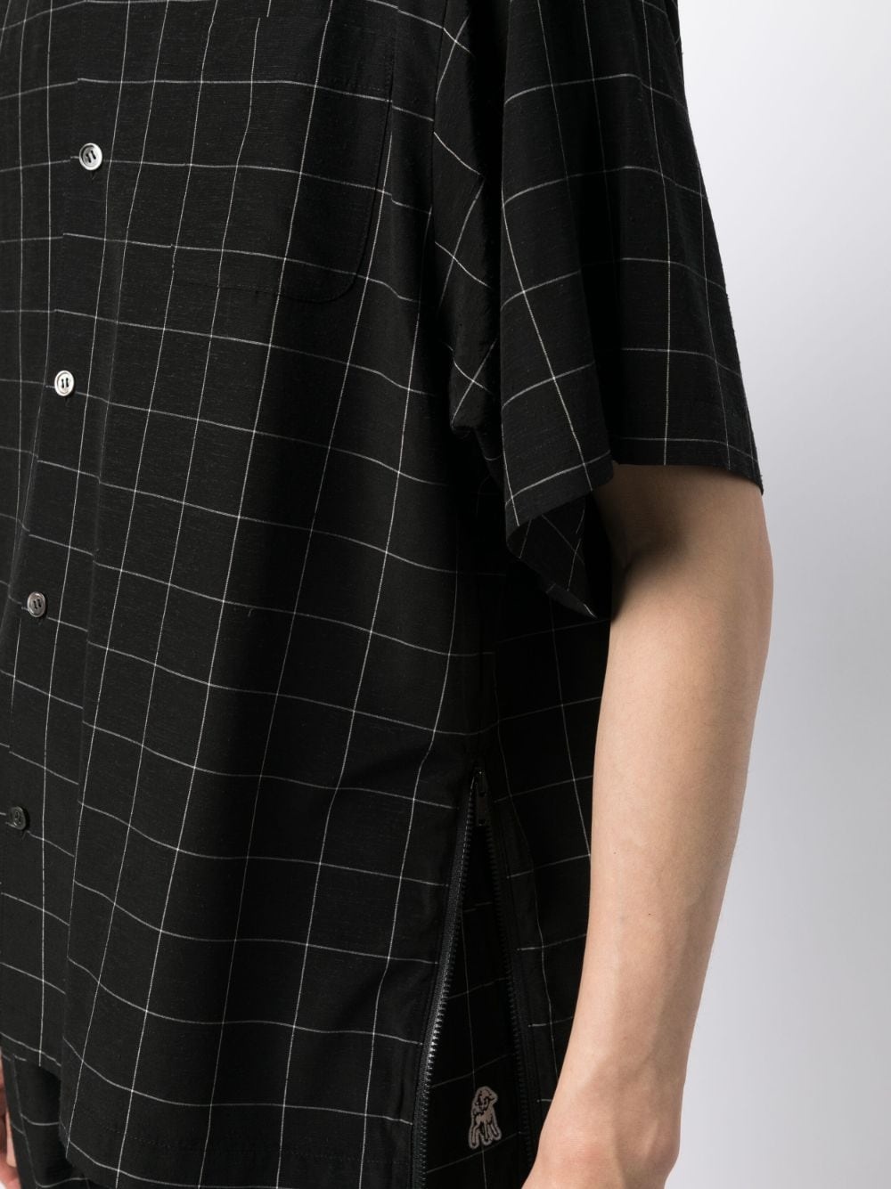 check-pattern silk-blend shirt - 5