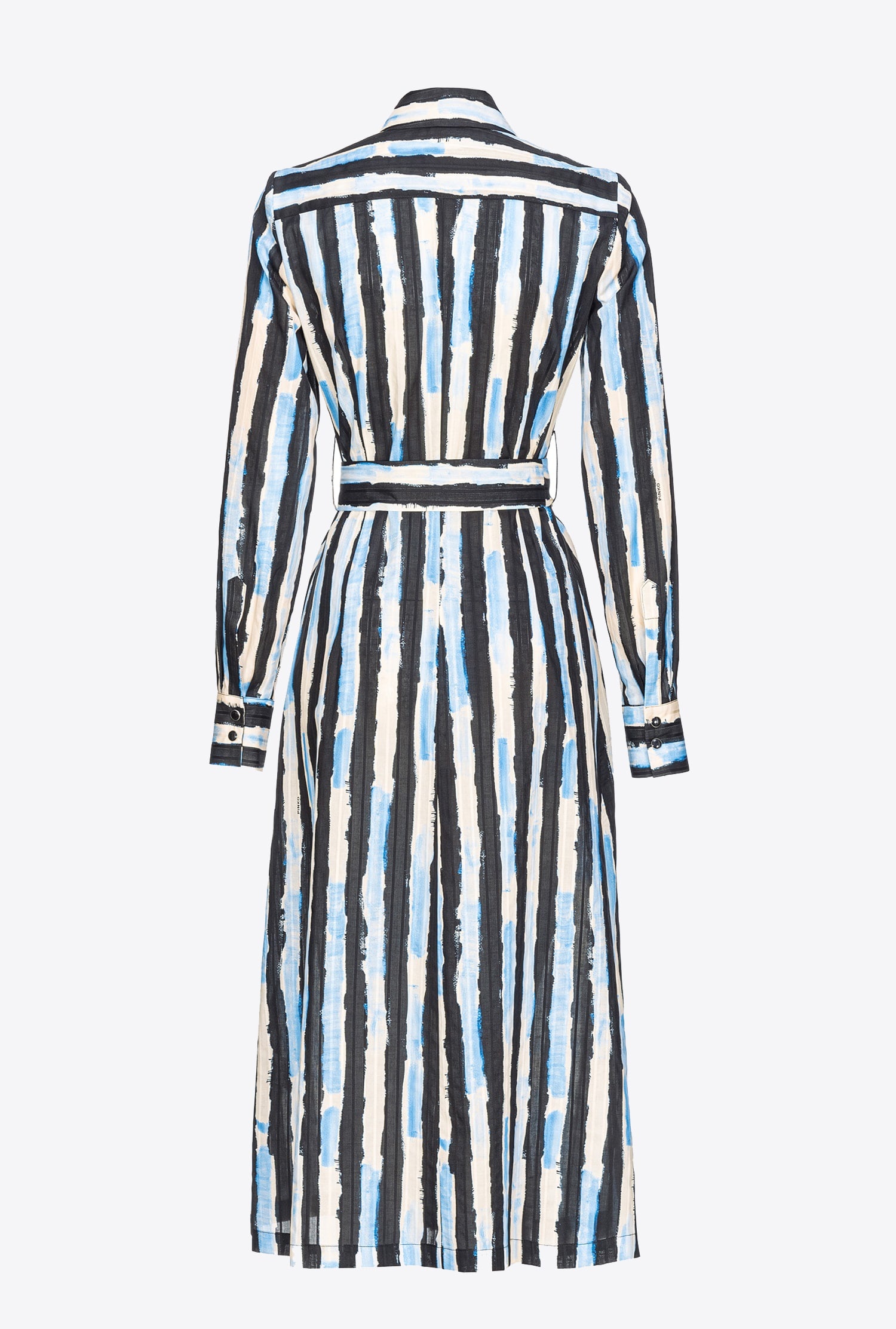 SHIRT DRESS WITH PAINT-STRIPE PRINT - 6