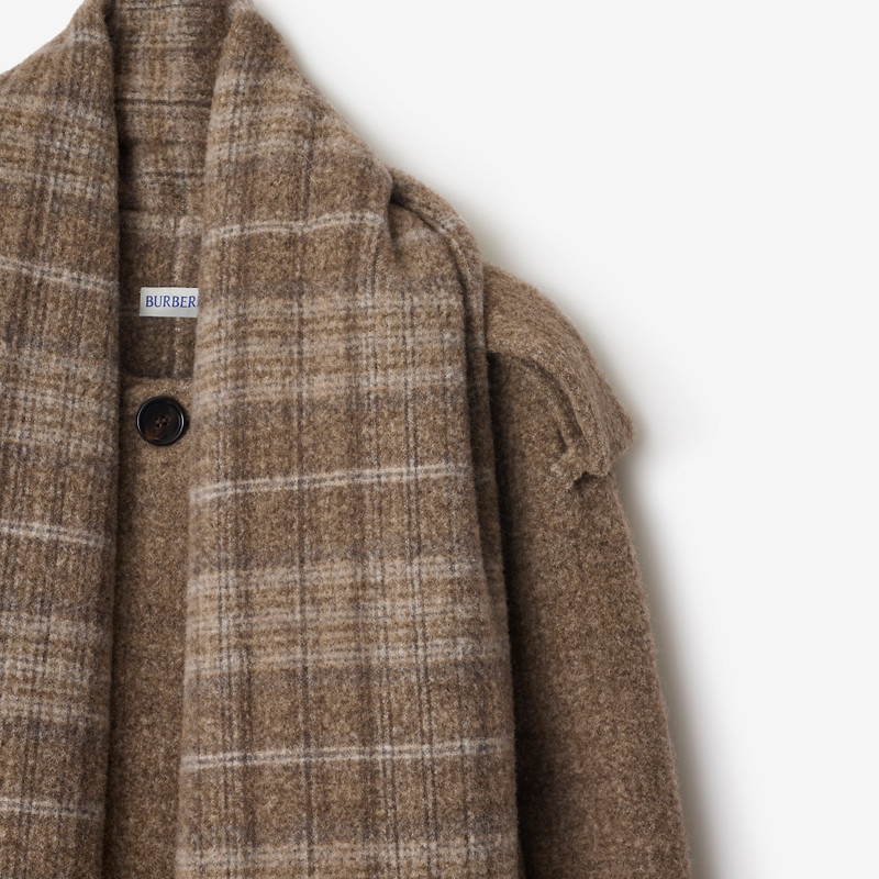 Detachable Scarf Wool Blend Jacket 7