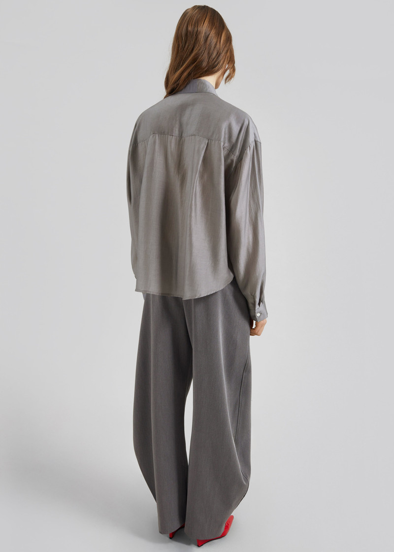 Roanne Fluid Double Shirt - Steel Grey 6