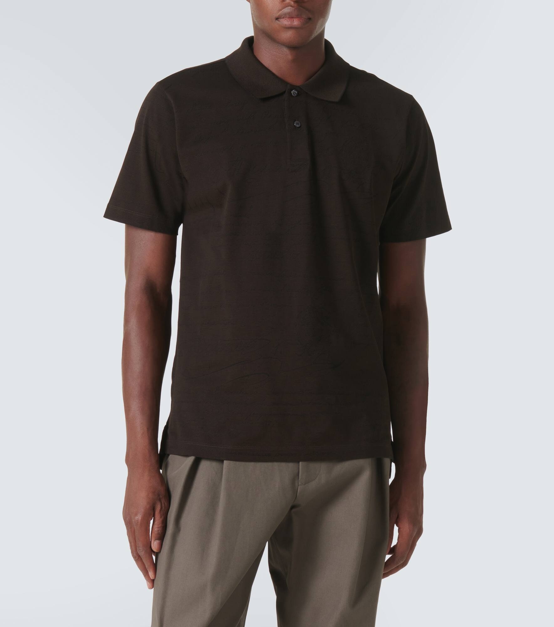Scritto cotton piqué polo shirt - 3