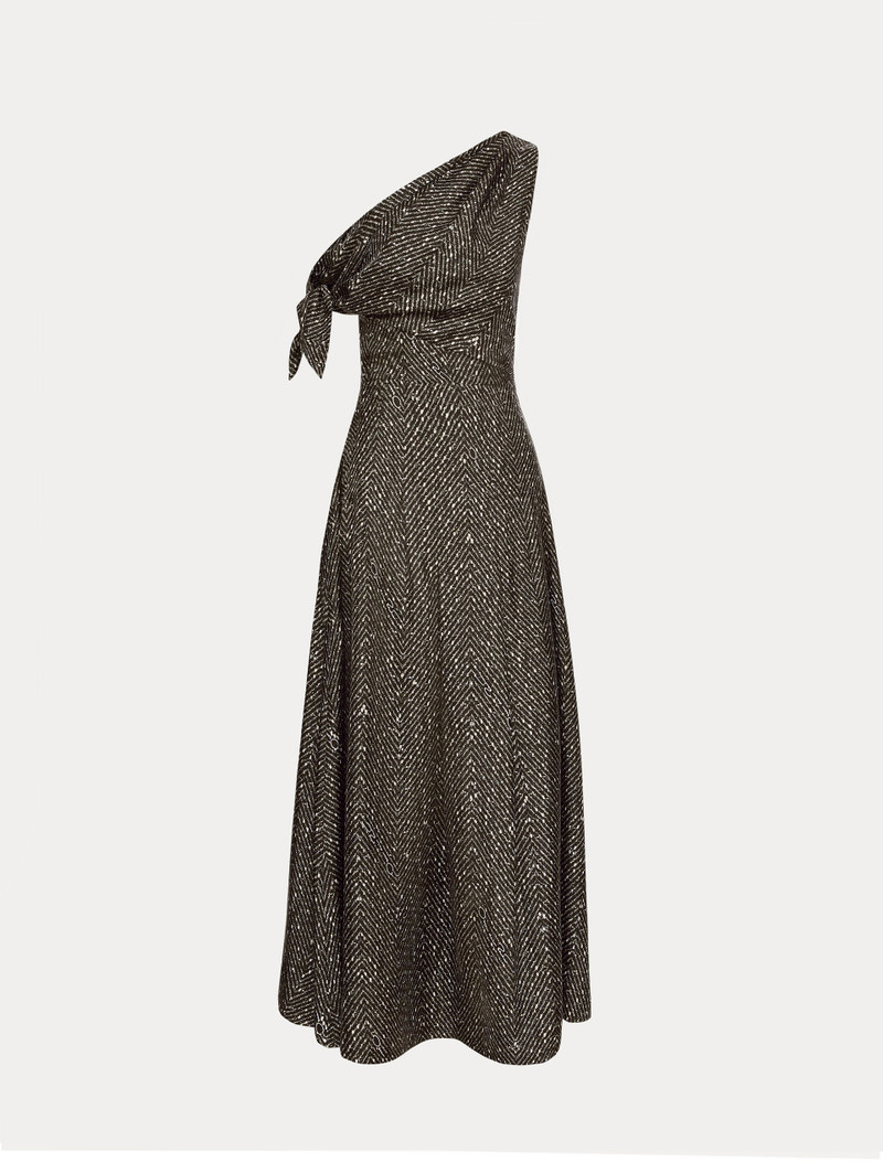 CHEVRON SILK TWILL DRESS 1