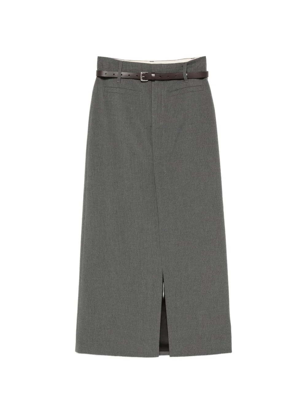 pinstripe belted midi skirt - 1