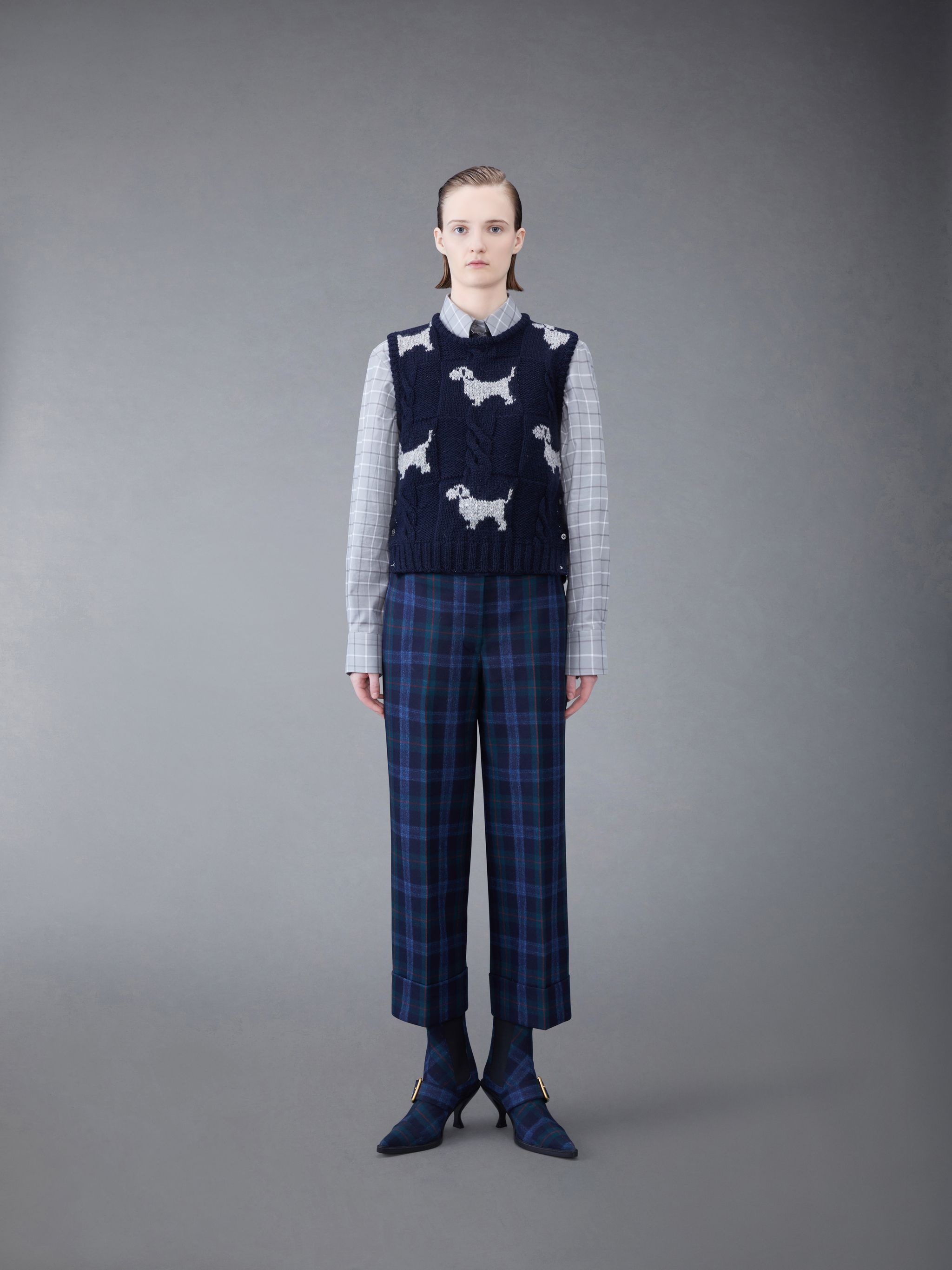 Donegal Check Hector Crew Neck Shell Top - 3