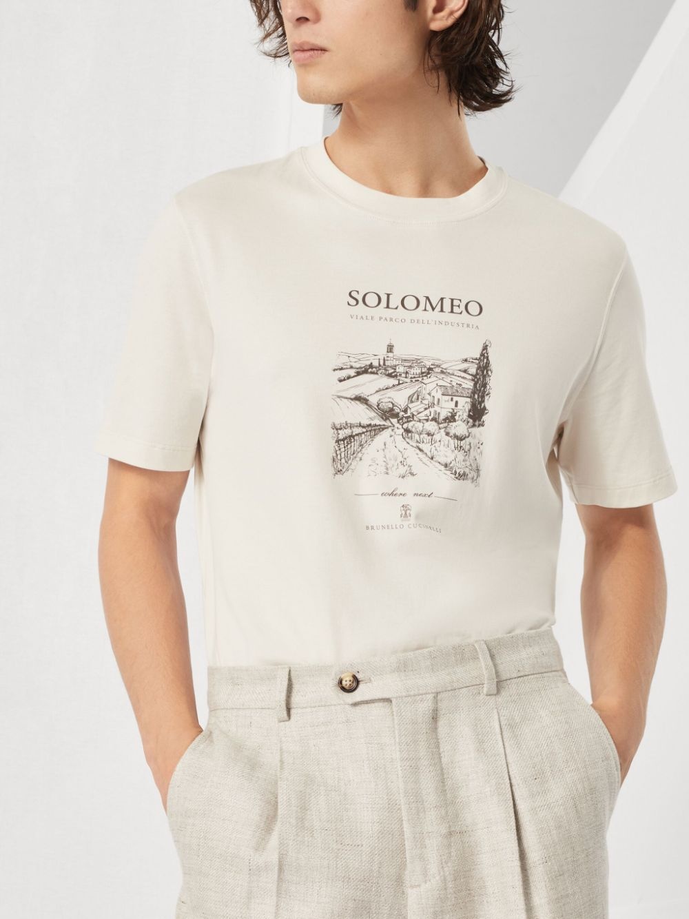 cotton solomeo graphic print t-shirt - 5