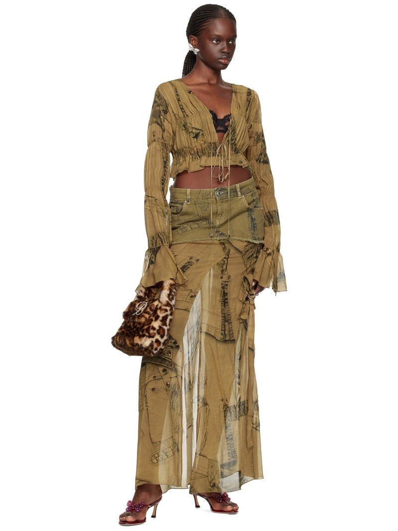 Blumarine Green Print Blouse outlook