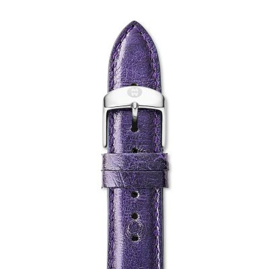 Michele - Michele Ladies 16mm Dark Purple Ostrich Leather Watch Strap MS16AA190500 - 1