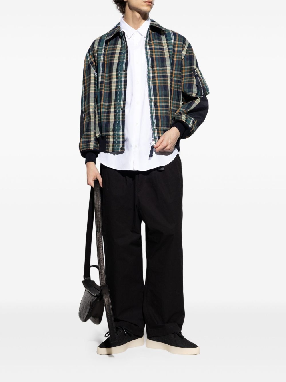 checked bomber jacket - 2