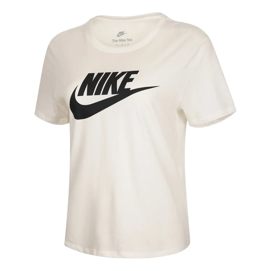 (WMNS) Nike Sportswear Essentials Logo T-Shirt 'Sail Black' DX7907-133 - 1