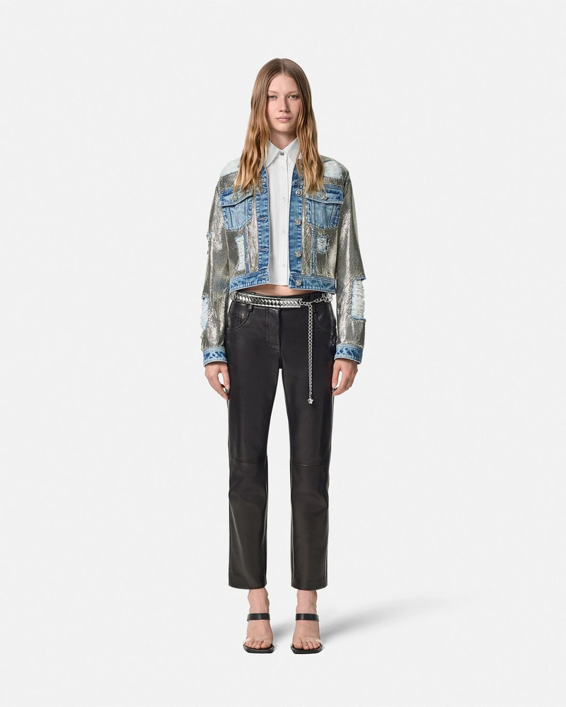 VERSACE Metal Mesh Denim Jacket outlook