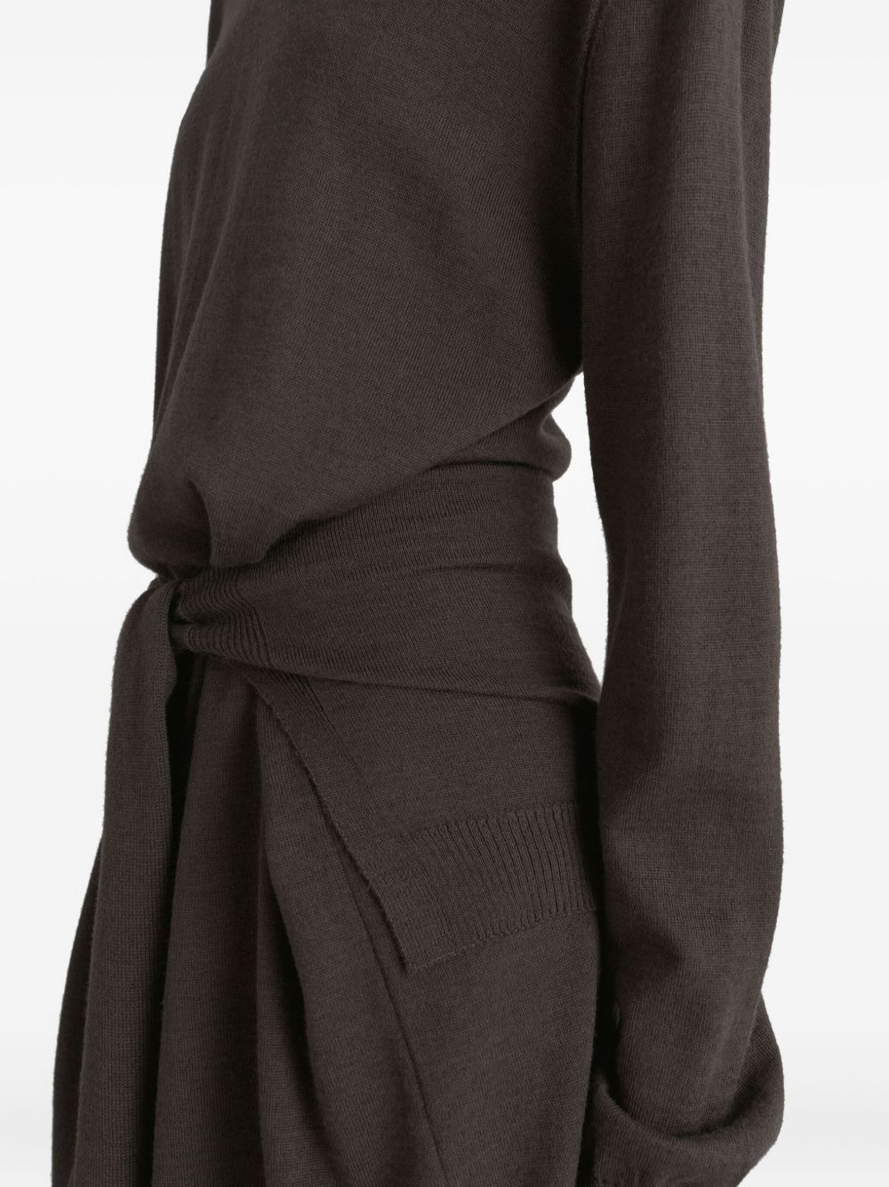 tie-waist knitted dress - 5