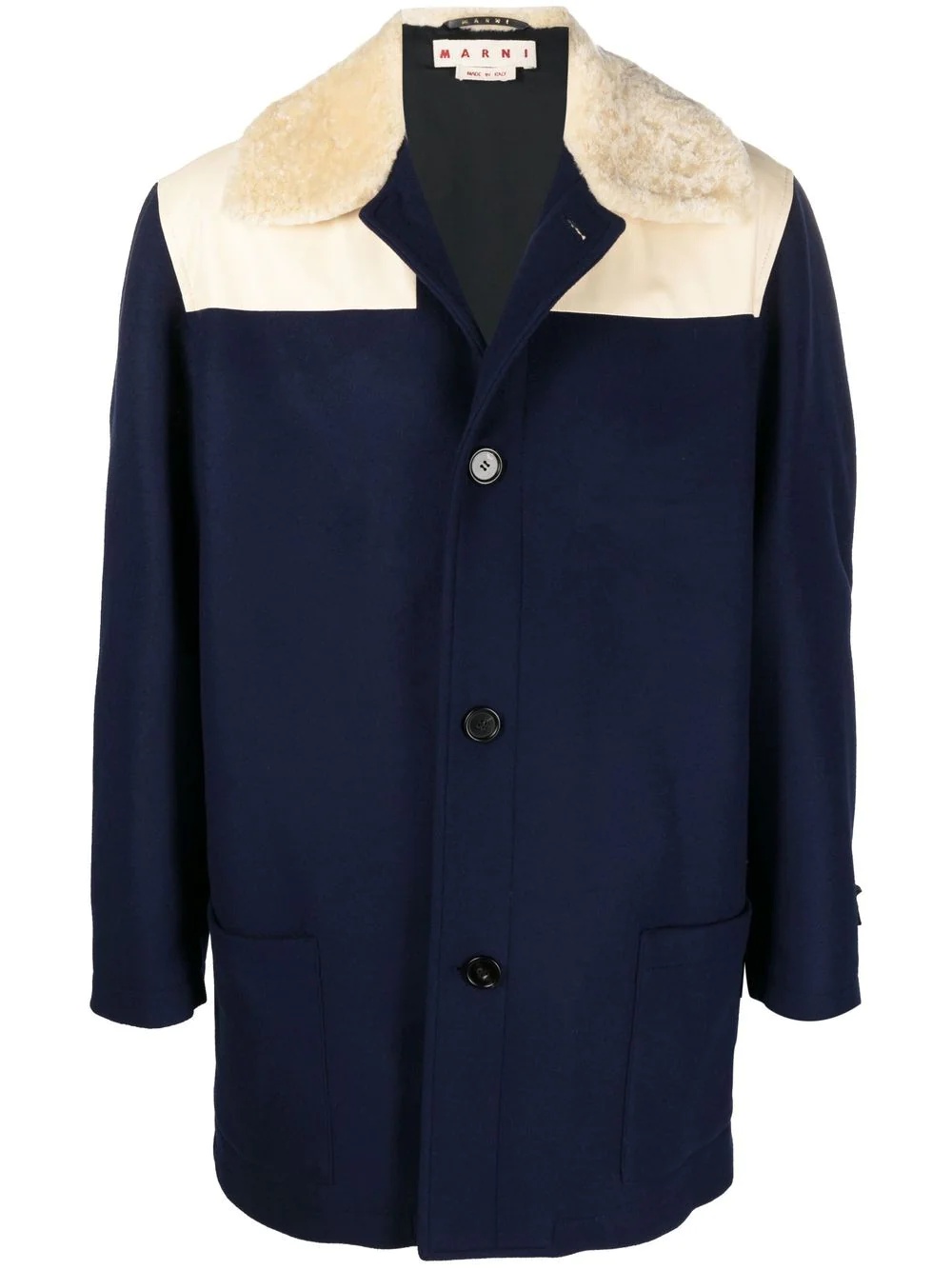 two-tone single-breasted coat - 1