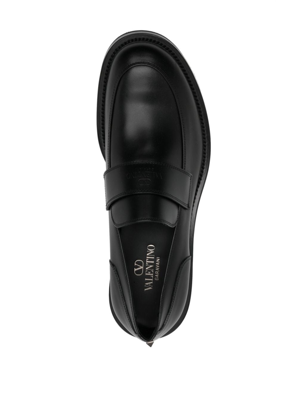 logo-debossed leather loafers - 4