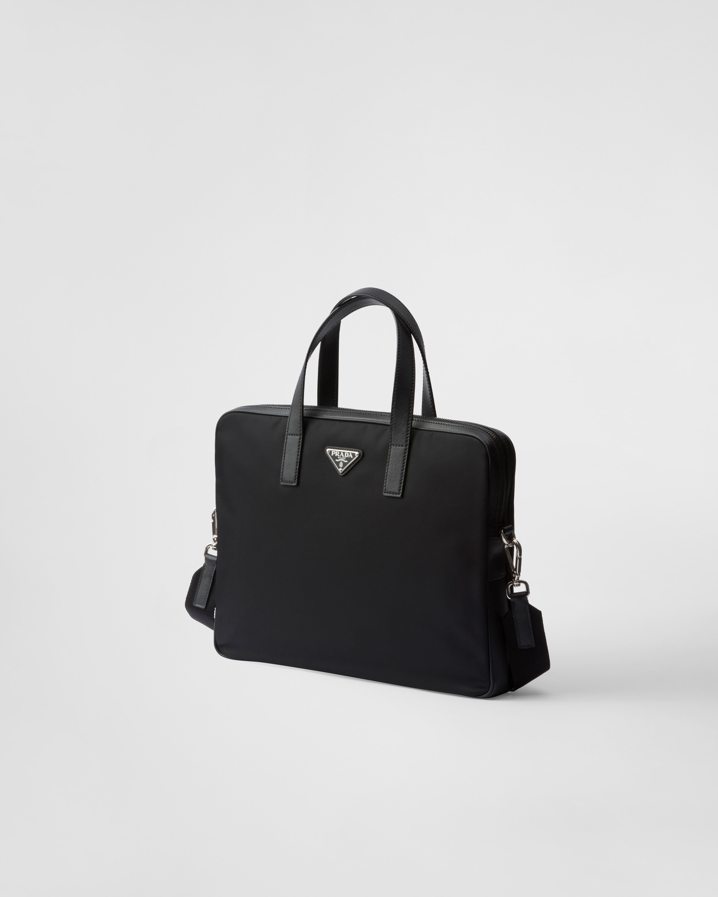 Re-Nylon and Saffiano leather briefcase - 2