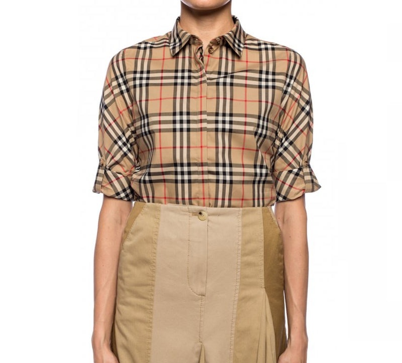 (WMNS) Burberry Vintage Check Stretch Cotton Twill ShirtPrice undefined 'Beige' 80184751 - 2
