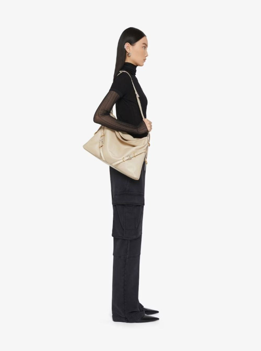Givenchy Women 'Voyou' Beige Shoulder Bag With Embossed Logo In Smooth Leather Woman - 6