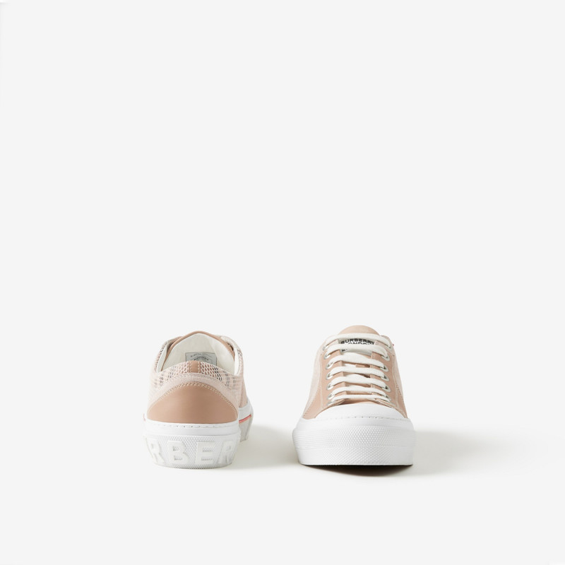 Vintage Check Mesh, Leather and Suede Sneakers 4