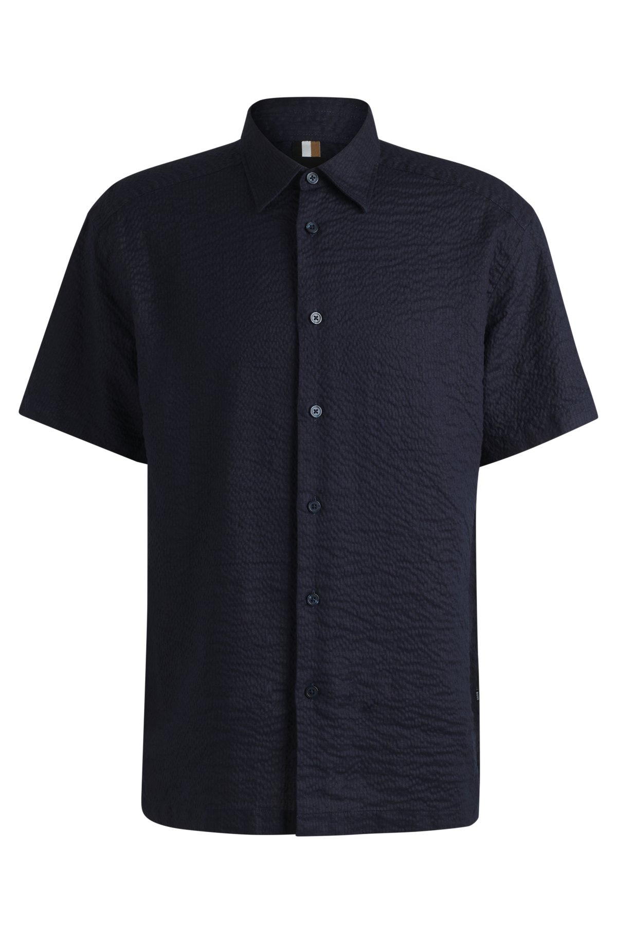 RELAXED-FIT SHIRT IN ITALIAN LINEN SEERSUCKER - 1