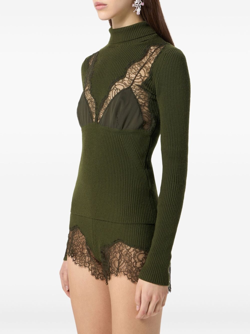 ribbed turtleneck jumper - 4
