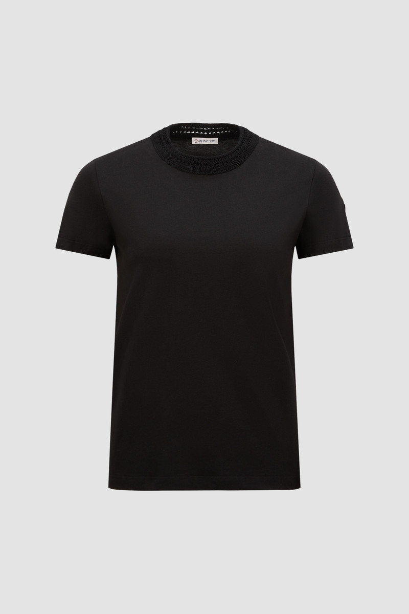 Crochet Accent Cotton T-Shirt 1