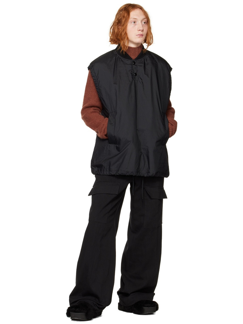 Dries Van Noten Black Stand Collar Vest outlook