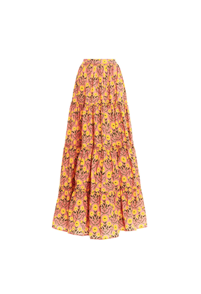 Macadamia Mimosa Pink Maxi Skirt 1