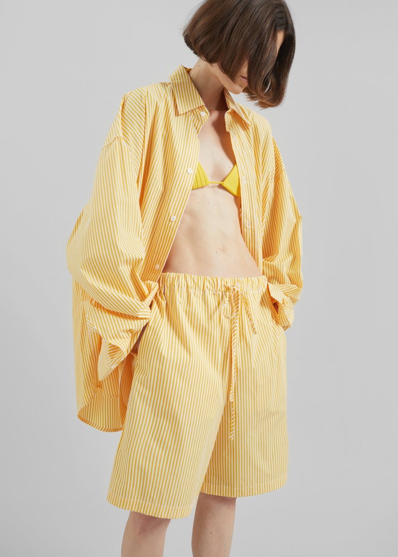 Rimini Bermuda Shorts - Yellow/White Stripe 4