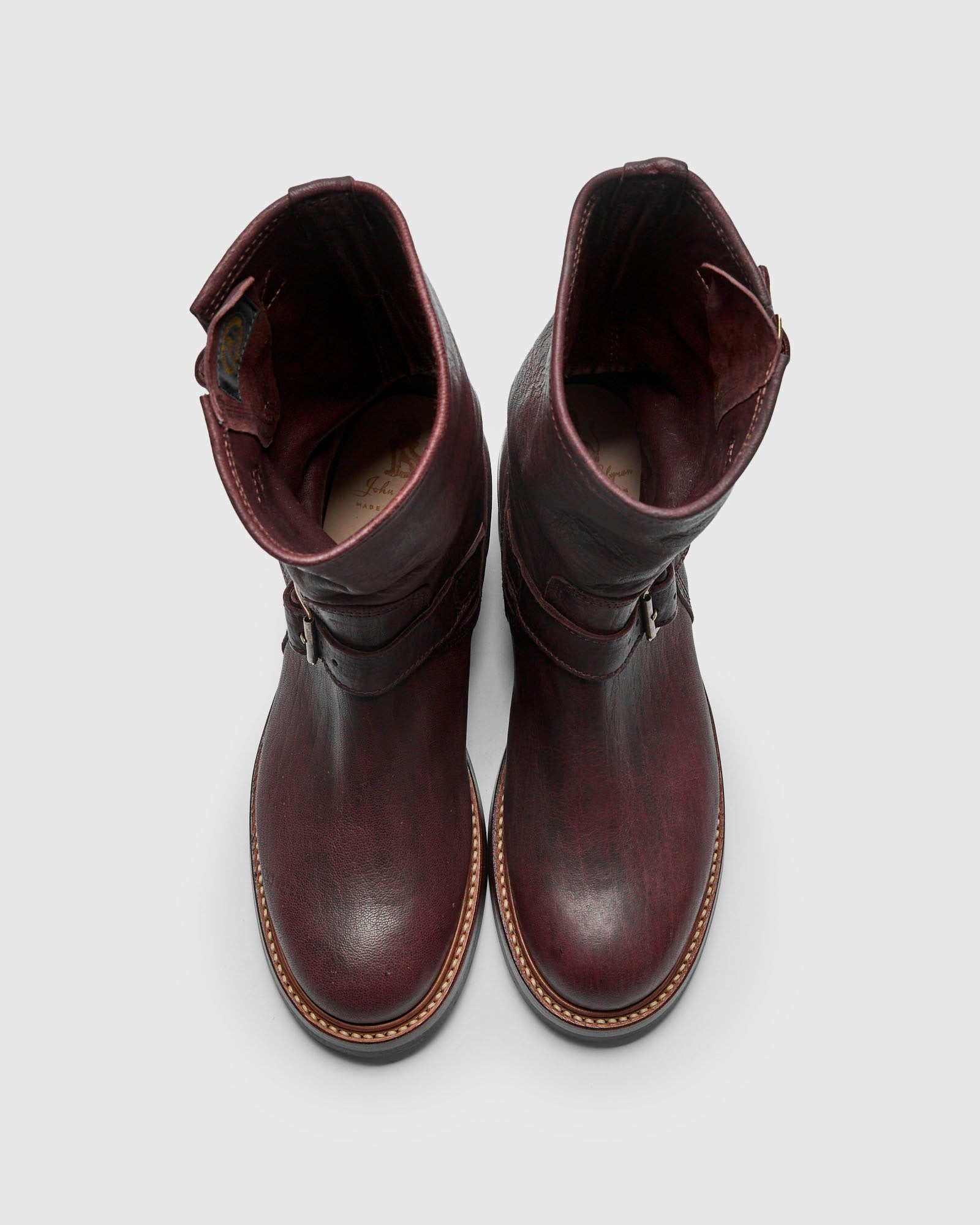 Wabash Engineer Boot in Burnt Burgundy Deerskin - 6