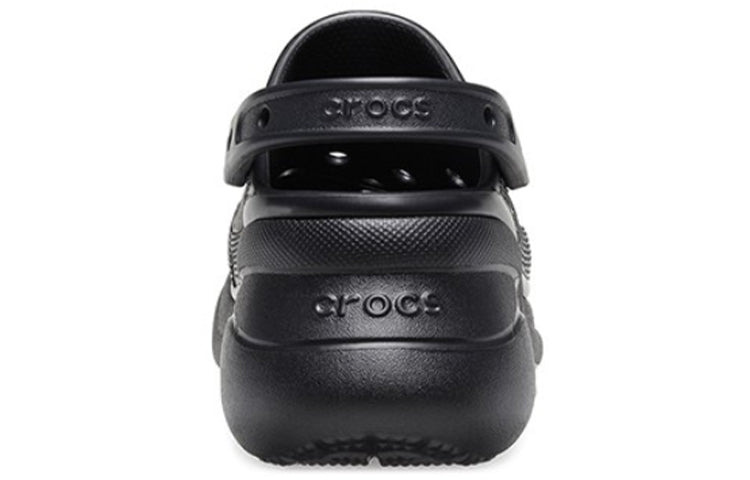 (WMNS) Crocs Small Whale Retro Crocs Thick Sole Black Sandals 206302-001 - 5