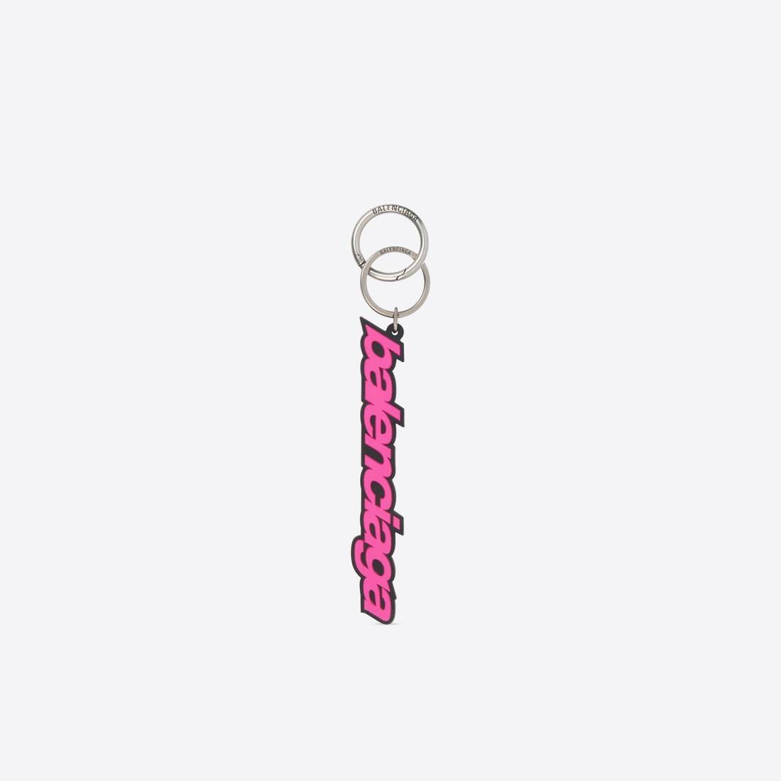 Balenciaga Keychain in Black/l Fluo Pink - 1