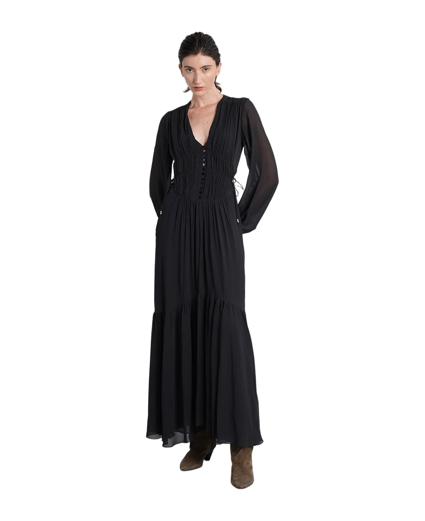 Briane Long Dress In Black Viscose - 1