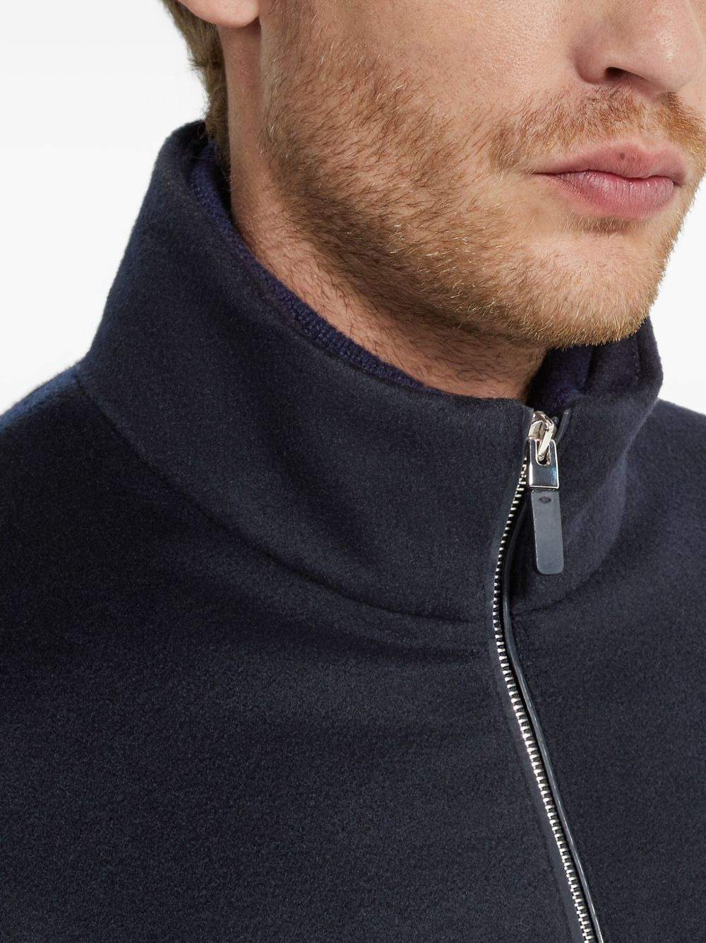 panelled zip-up cardigan - 5