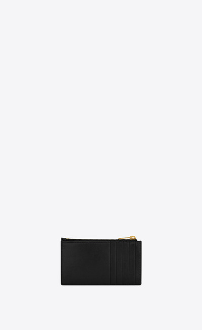SAINT LAURENT cassandre matelassé carré zipped card case in quilted leather outlook