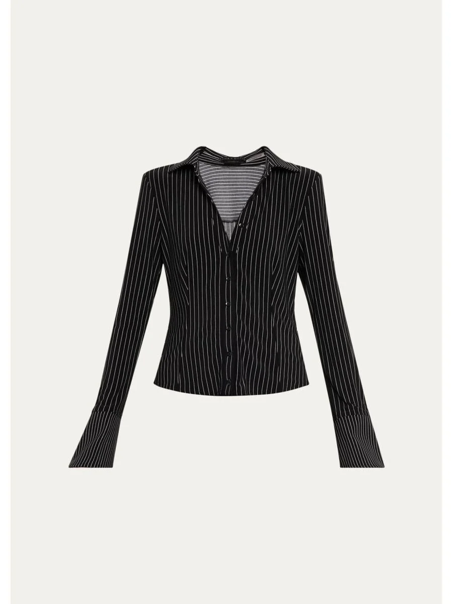 Freya Fitted Button-Front Shirt - 1