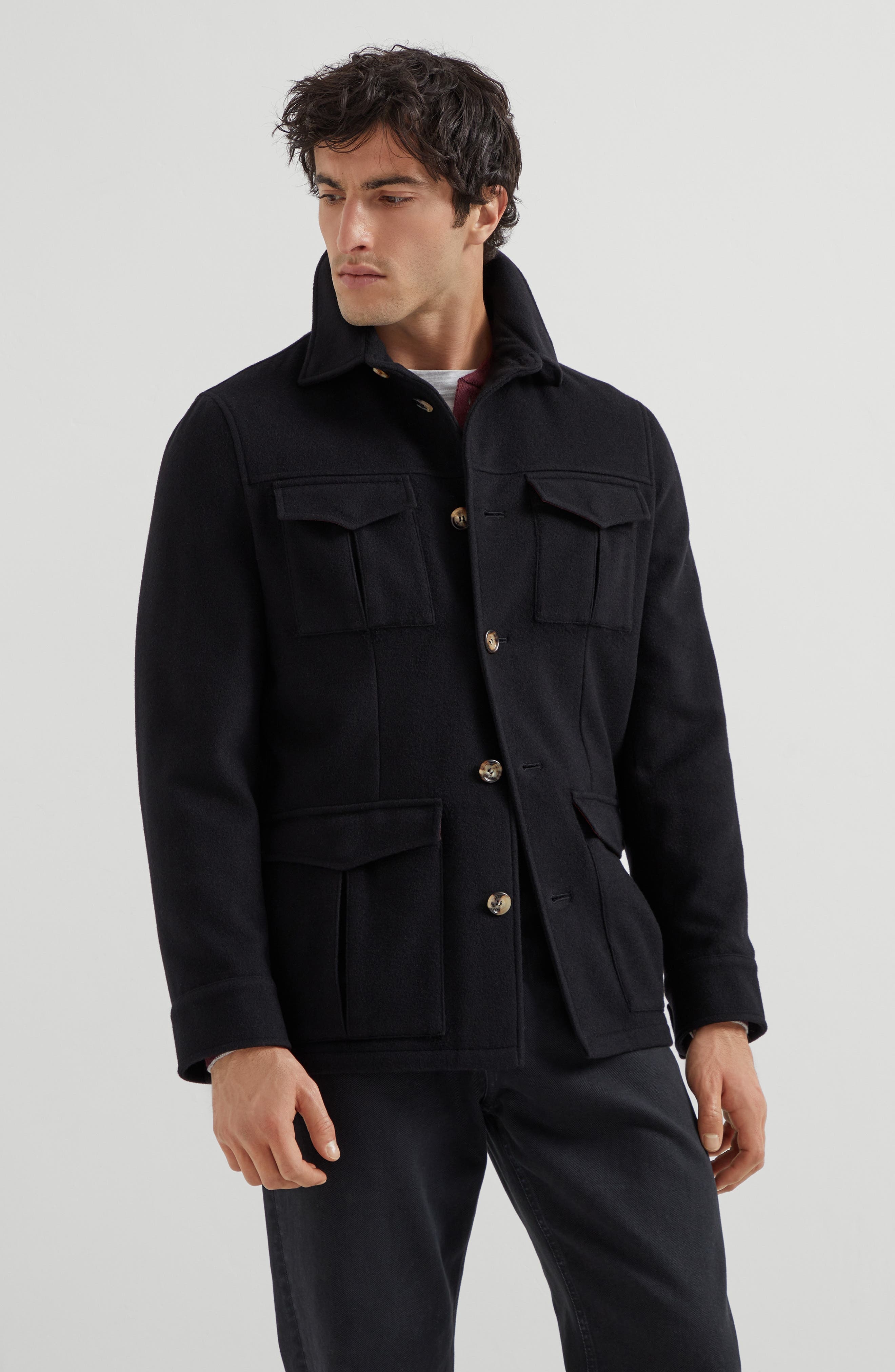 Brunello Cucinelli Water-resistant safari jacket in Black at Nordstrom - 2