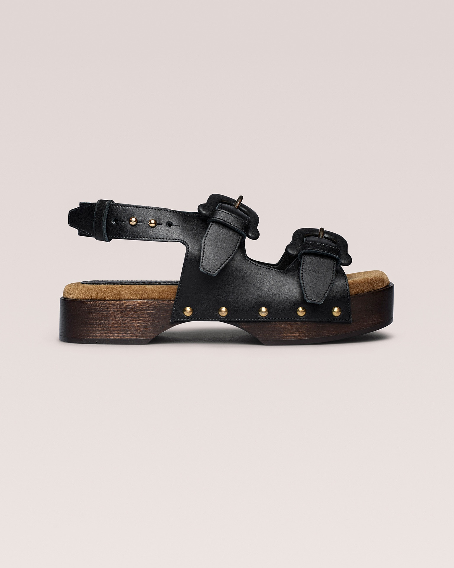 MAHALIA - Chunky suede sandals - Black - 1