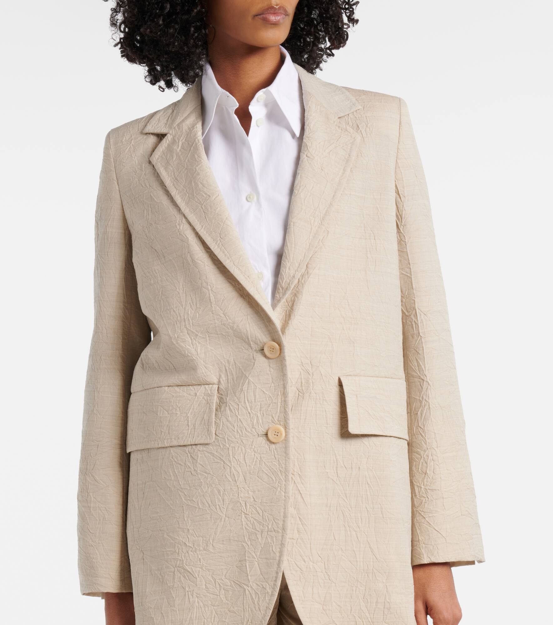 Single-breasted wool blazer - 6