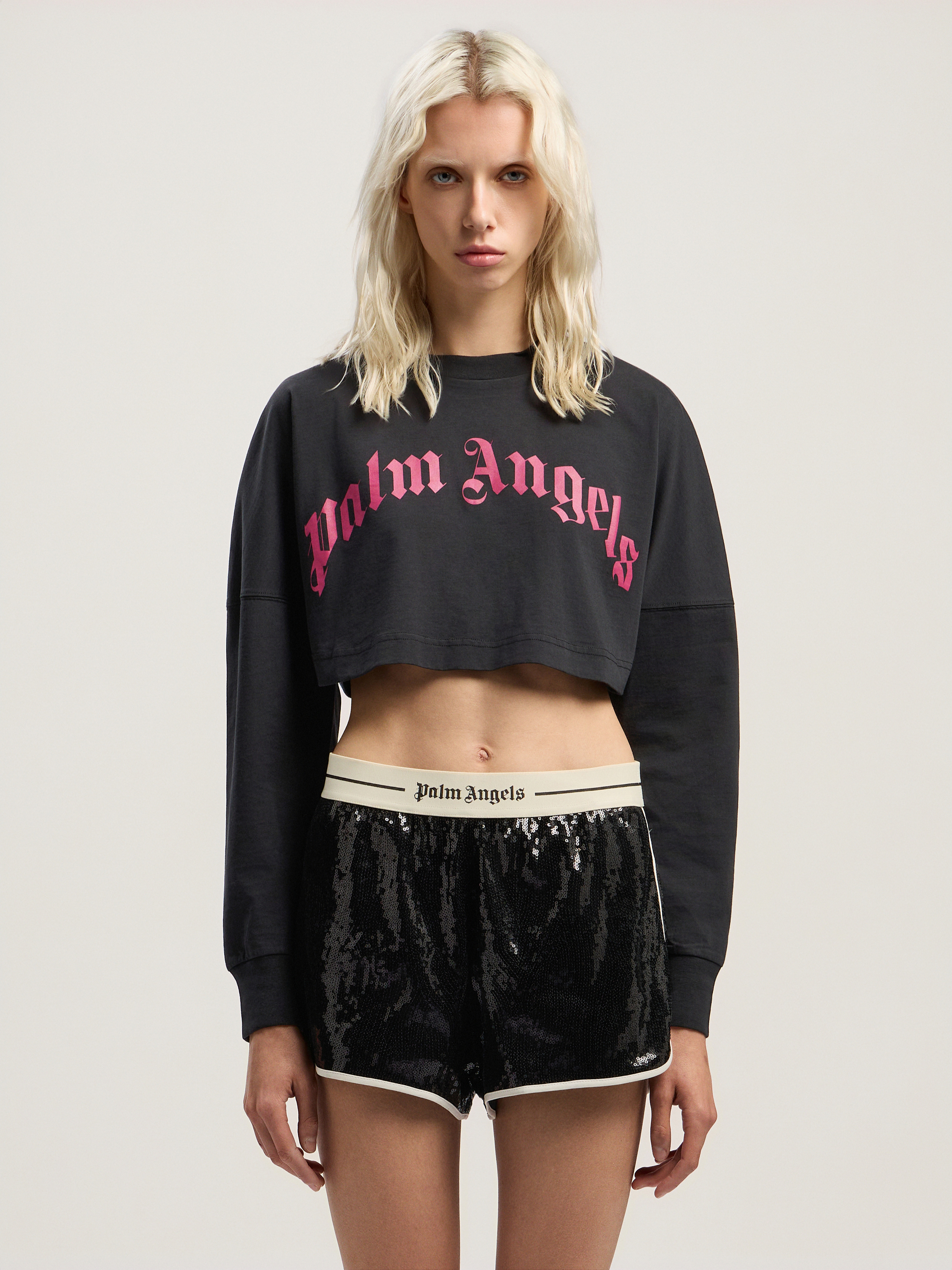 Curved Logo Crop Long Sleeve - 2