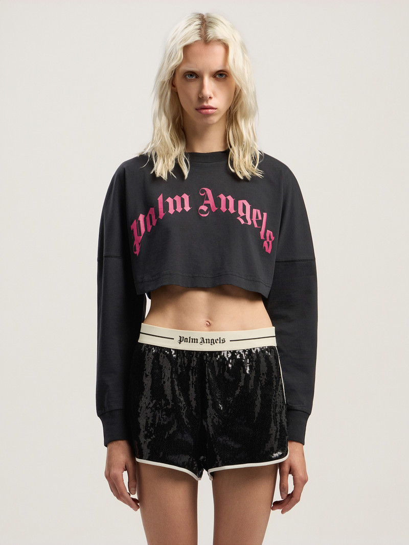 Palm Angels Curved Logo Crop Long Sleeve outlook
