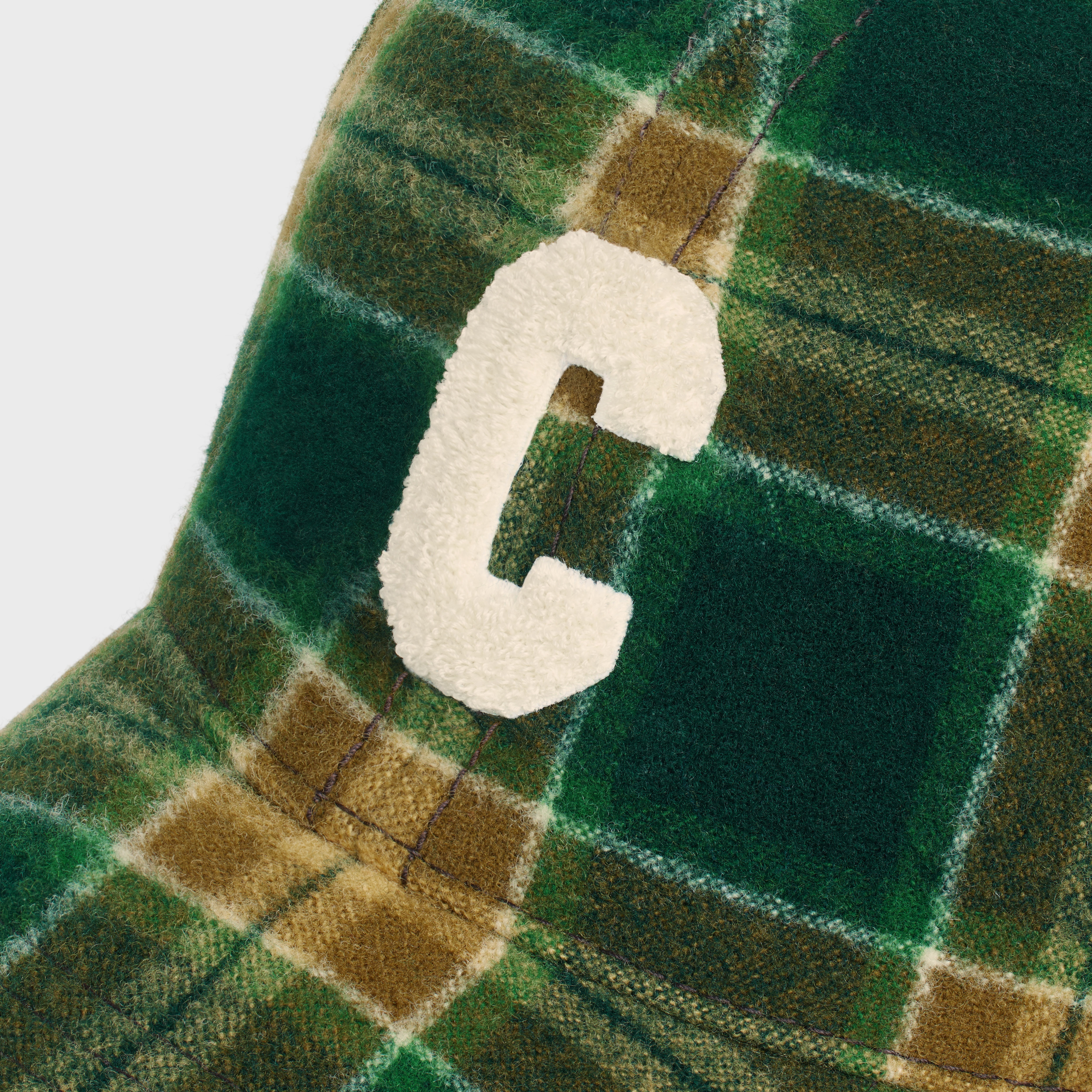 INITIAL SNAPBACK CAP IN CHECKED WOOL - 5