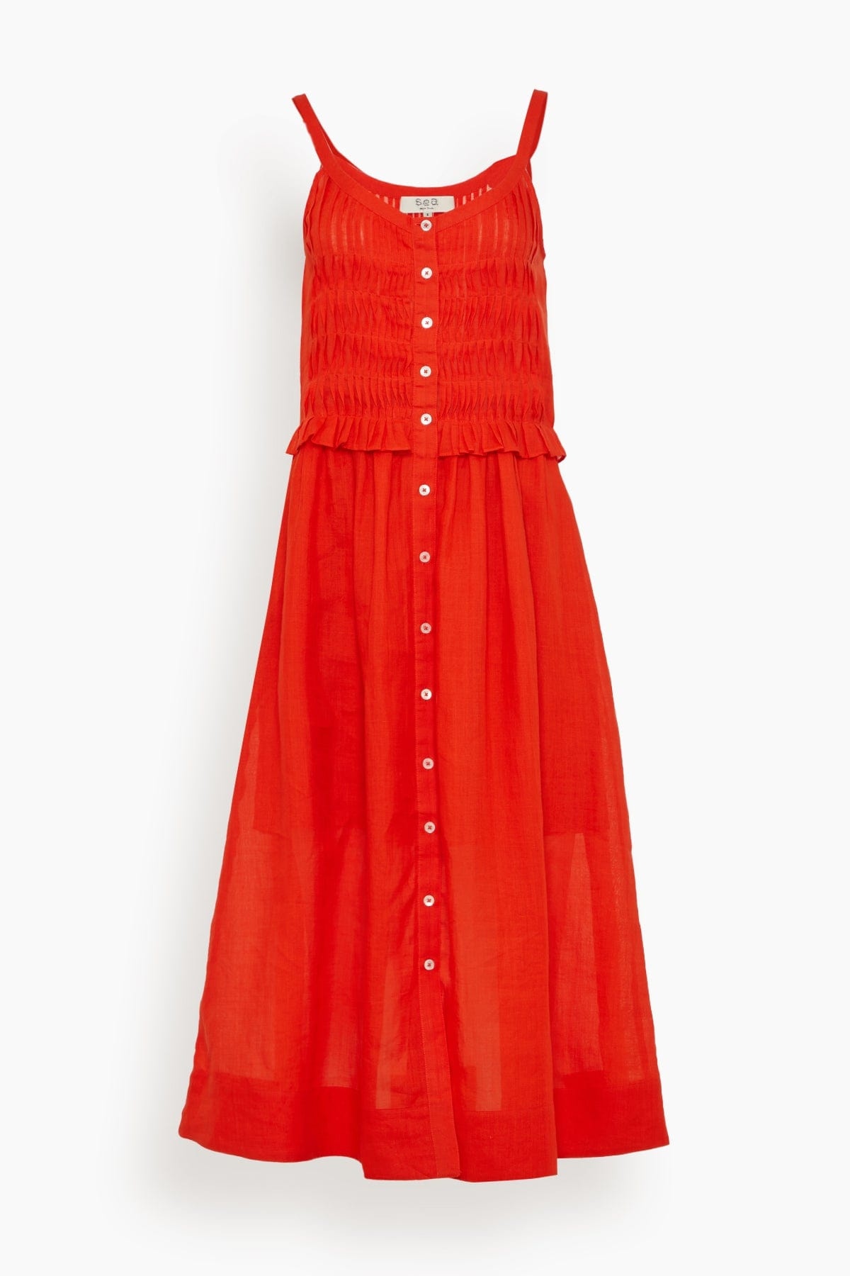Zora Tank Button Down Dress in Chili - 1