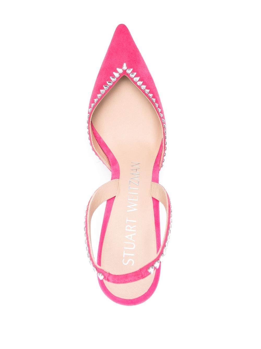 rhinestone 105mm suede pumps - 4