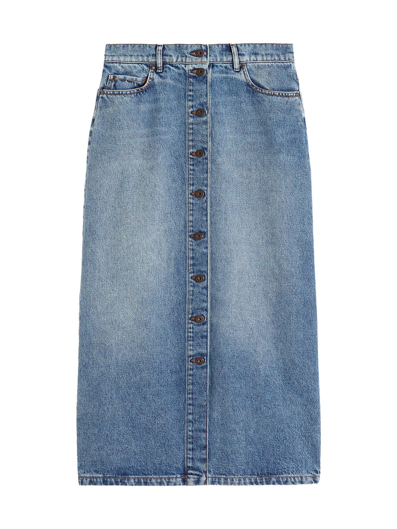 Women's Cotton Denim Skirt - Navy 1