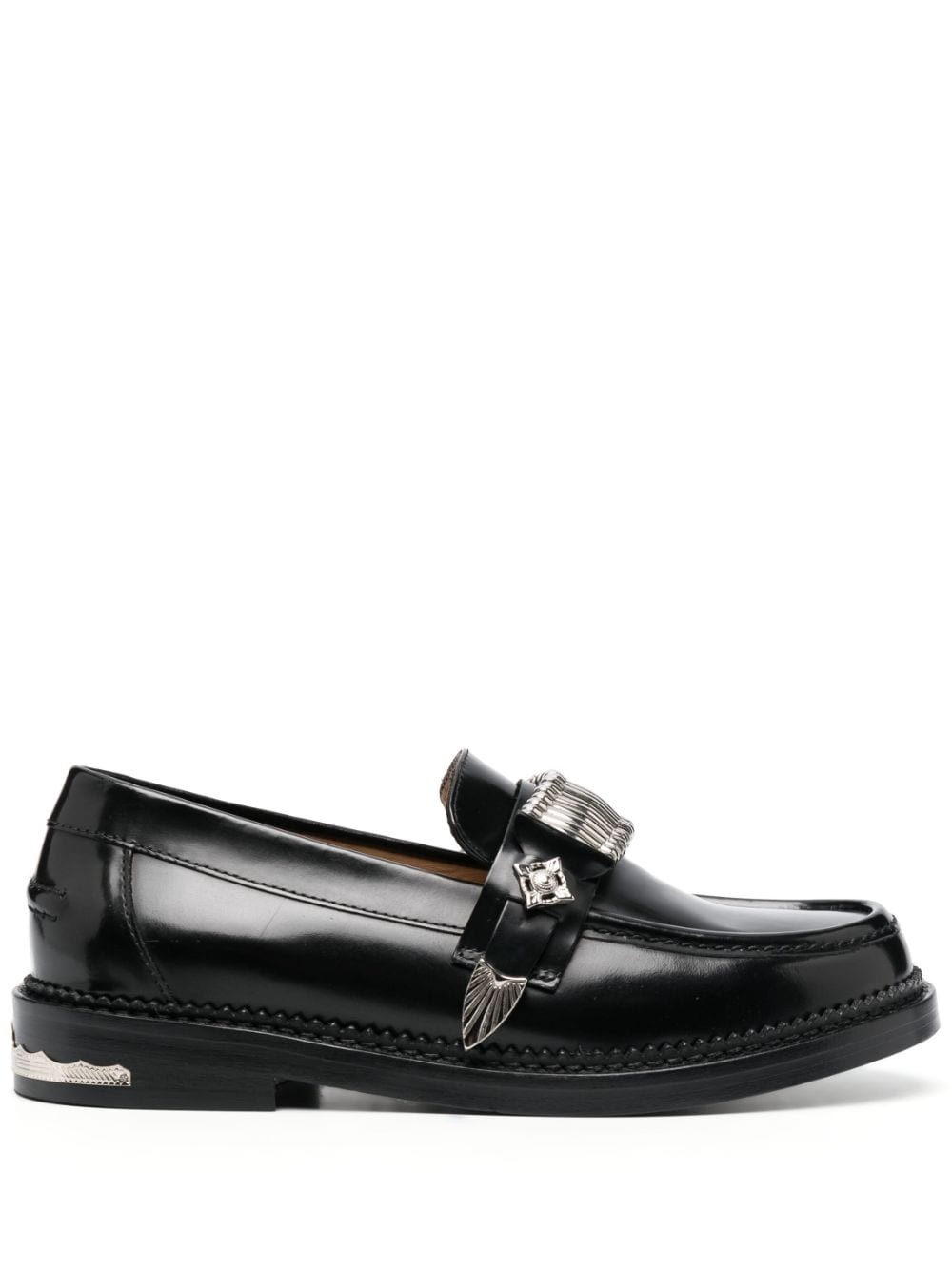 buckle-detail leather loafers - 1