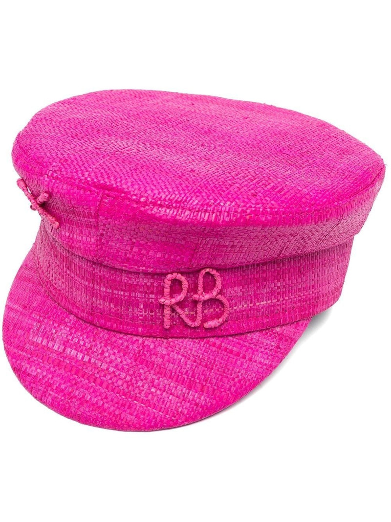 embroidered-logo baker boy hat 1